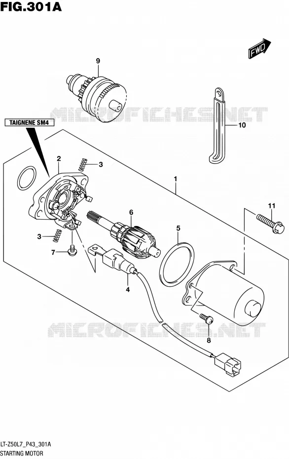 STARTMOTOR Suzuki QUAD 50 QUADSPORT 2017  LT-Z50 L7 (P43)