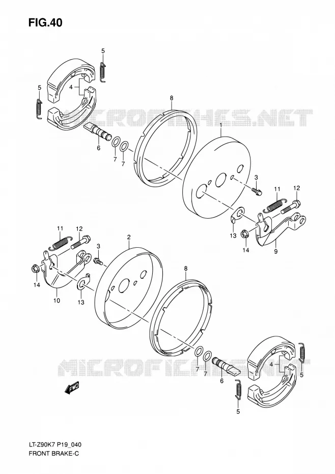 VOOR REM Suzuki QUAD 90 QUADSPORT 2010  LT-Z90 L0/LT-Z90Z L0 (P19)
