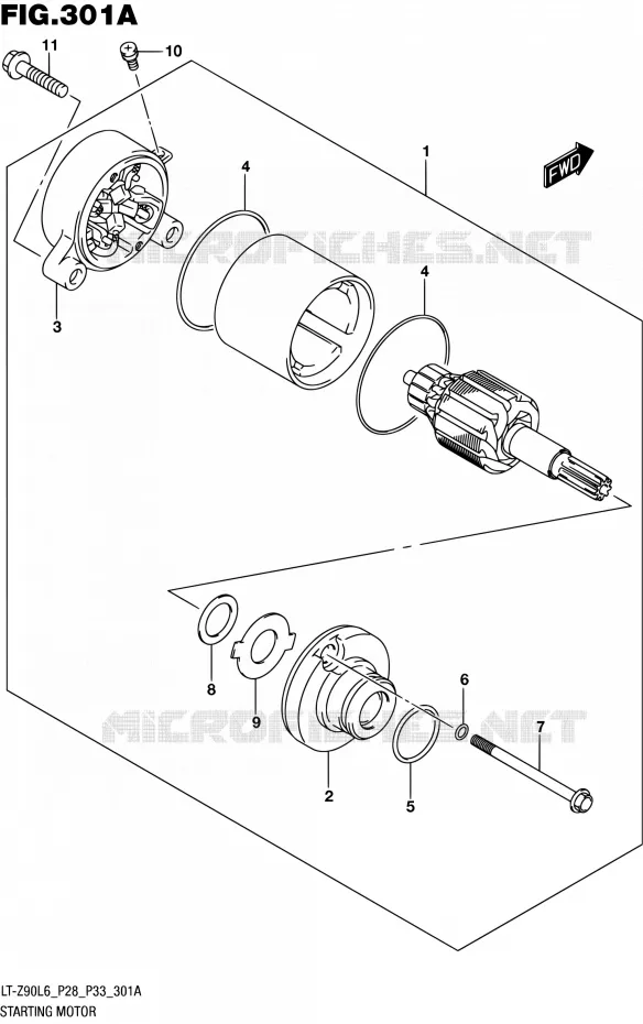STARTMOTOR Suzuki QUAD 90 QUADSPORT 2016  LT-Z90 L6 (P03,P28,P33)