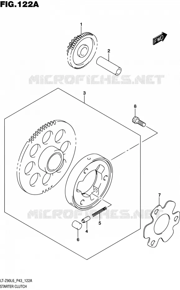 STARTMOTOR CLUTCH Suzuki QUAD 90 QUADSPORT 2016  LT-Z90 L6 (P43)