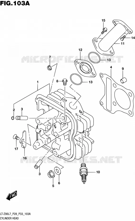 CILINDERKOP Suzuki QUAD 90 QUADSPORT 2017  LT-Z90 L7 (P03,P28,P33)