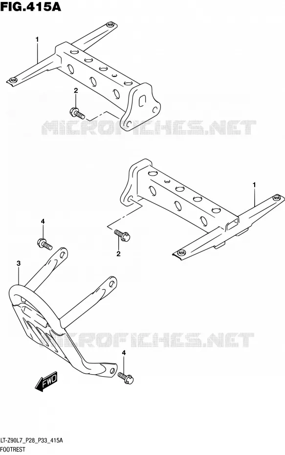 FOOTREST Suzuki QUAD 90 QUADSPORT 2017  LT-Z90 L7 (P03,P28,P33)