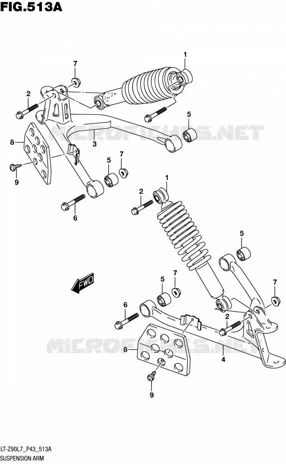 SCHOKDEMPER - VORKBEEN Suzuki QUAD 90 QUADSPORT 2017  LT-Z90 L7 (P43)