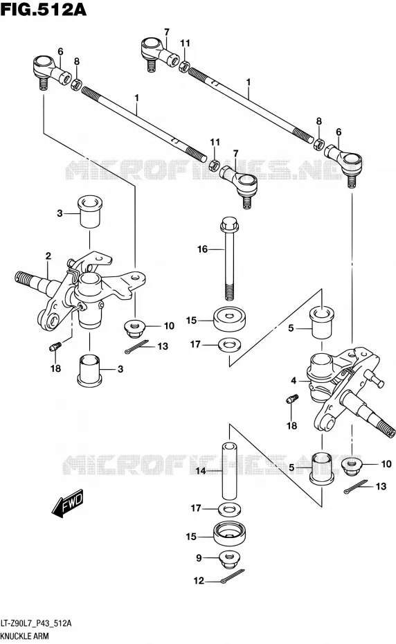 STUURINRICHTING - HUB Suzuki QUAD 90 QUADSPORT 2017  LT-Z90 L7 (P43)