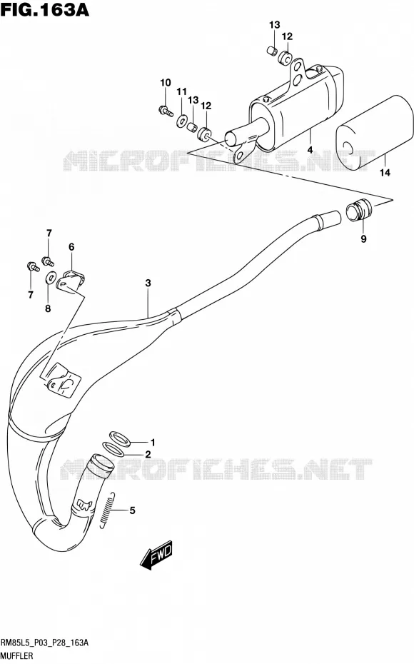 GELUIDDEMPER Suzuki MOTO 85 RM 2015  RM85 L5 (P03,P28,P33)