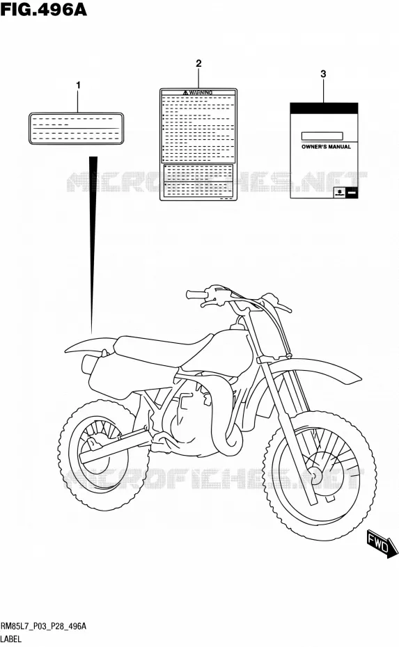 ETIKET (RM85L7 P03) Suzuki MOTO 85 RM 2017  RM85 L7 (P03 P28)