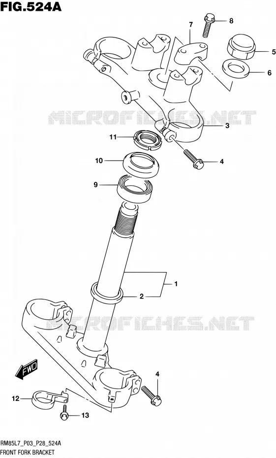STUURKOLOM Suzuki MOTO 85 RM 2017  RM85 L7 (P03 P28)