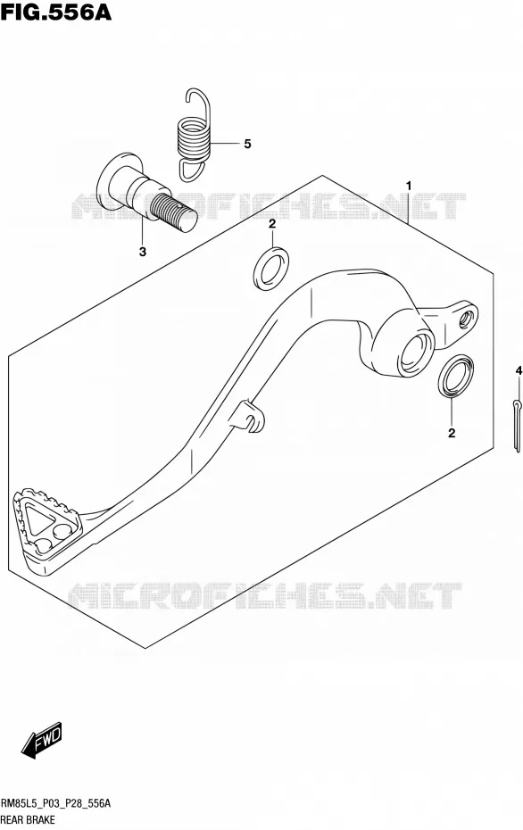 ACHTERREM Suzuki MOTO 85 RM 1992  RM85L L5 (P03,P28,P33)