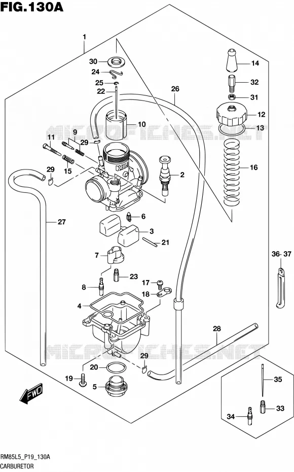 CARBURATOR Suzuki MOTO 85 RM 1995  RM85L L5 (P19)