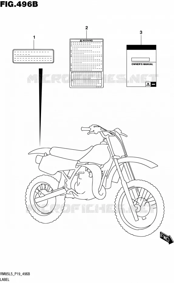 ETIKET (RM85LL5 P19) Suzuki MOTO 85 RM 1995  RM85L L5 (P19)