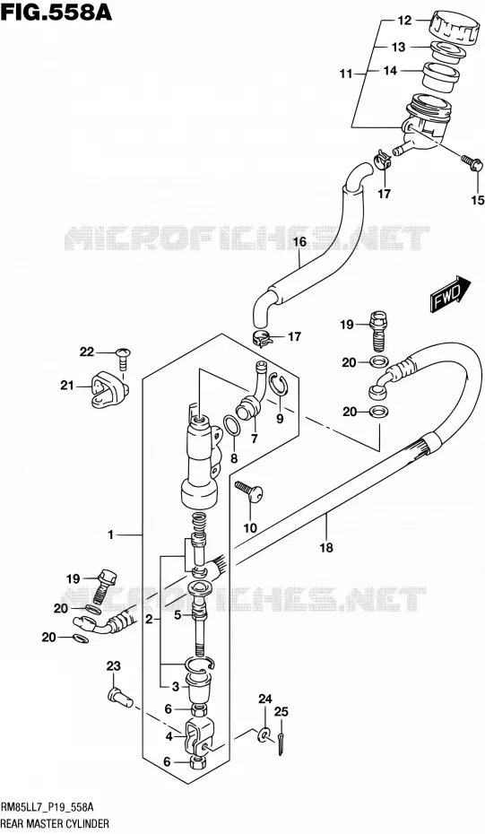 ACHTER HOOFDREMCILINDER Suzuki MOTO 85 RM 2017  RM85L L7 (P19)