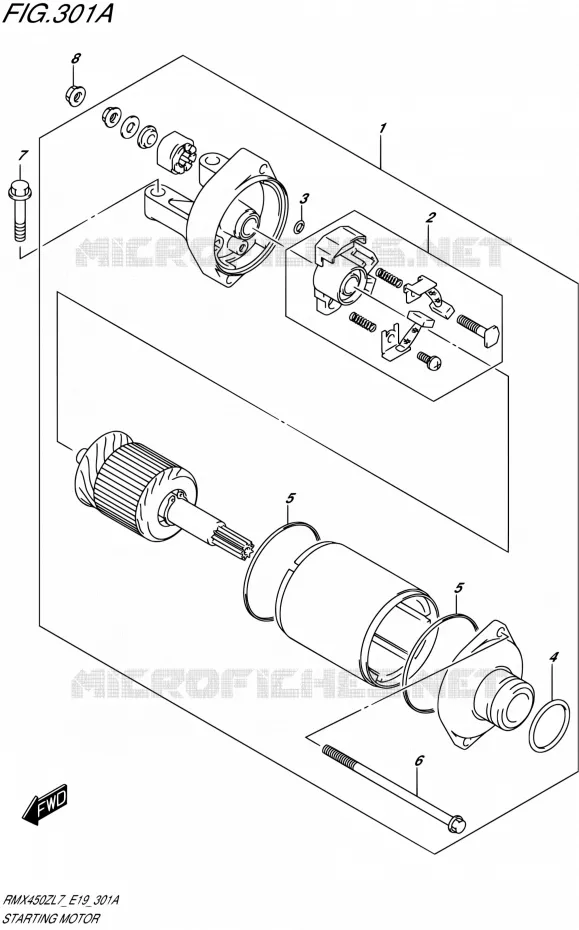 STARTMOTOR Suzuki MOTO 450 RMX 2017  RMX450Z L7 (E19)
