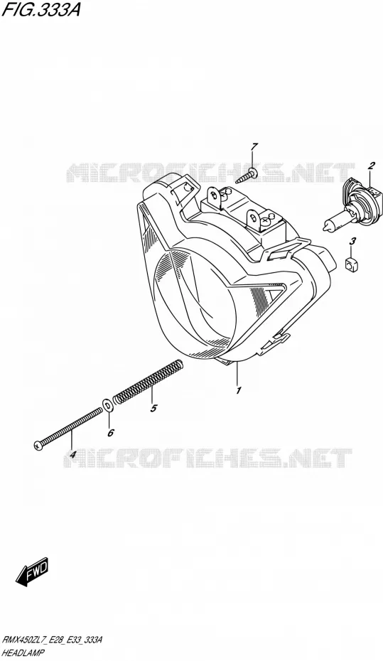 KOPLAMP Suzuki MOTO 450 RMX 2017  RMX450Z L7 (E28,E33)