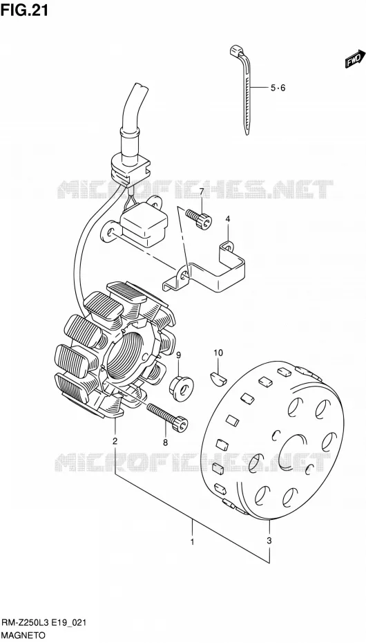 ONTSTEKING Suzuki MOTO 250 RM-Z 2013  RM-Z250 L3 (E19)