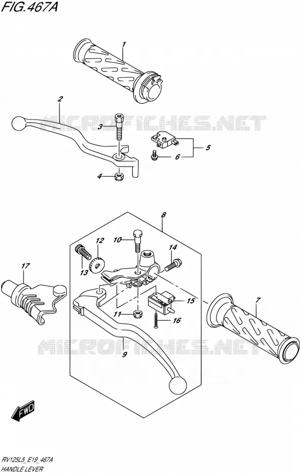 HANDGRIPS - LEVERS Suzuki MOTO 125 VAN-VAN 2015  RV125 L5 (E02)