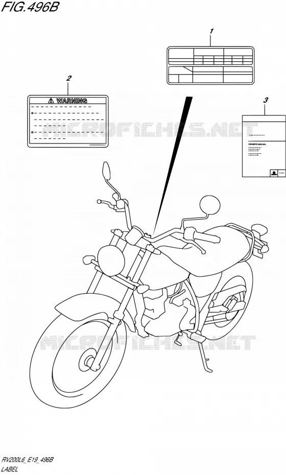 ETIKET (RV200L6 E19) Suzuki MOTO 200 VAN-VAN 2016  RV200 L6 (E02)