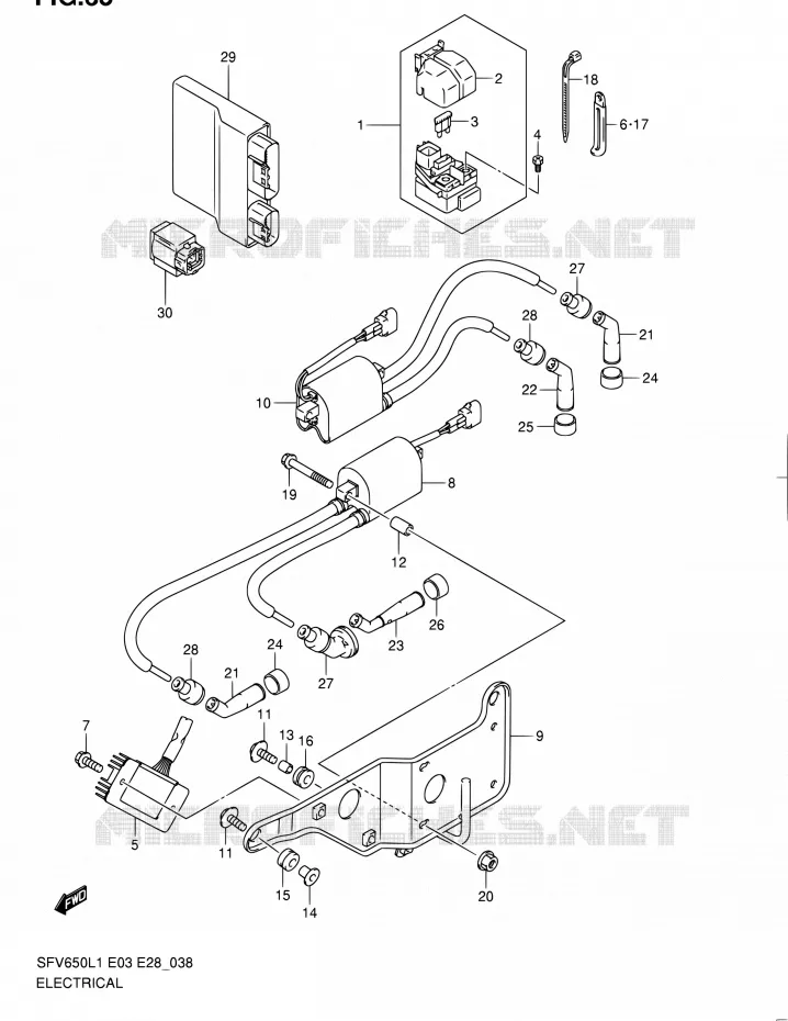 ELEKTRISCH (SFV650AL1 E33) Suzuki MOTO 650 GLADIUS 2011  SFV650A L1 (E03,E28,E33)