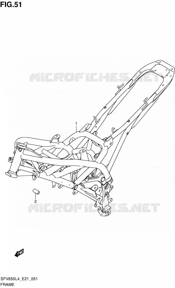 FRAME (SFV650UAL4 E21) Suzuki MOTO 650 GLADIUS 2016  SFV650A L4 (E21)