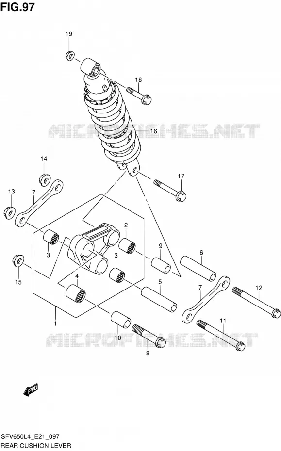 SCHOKBREKER AANEENSCHAKELING (SFV650AL4 E21) (FOR RUSSIAN) Suzuki MOTO 650 GLADIUS 2015  SFV650A L4 (E21)