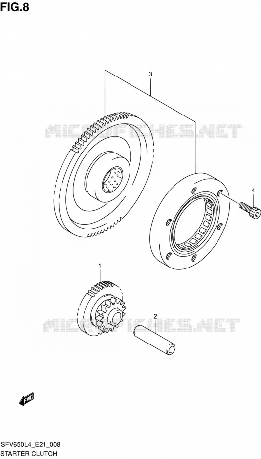 STARTMOTOR CLUTCH Suzuki MOTO 650 GLADIUS 2014  SFV650A L4 (E21)