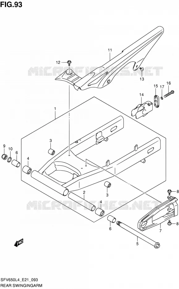 SWINGARM Suzuki MOTO 650 GLADIUS 2014  SFV650A L4 (E21)