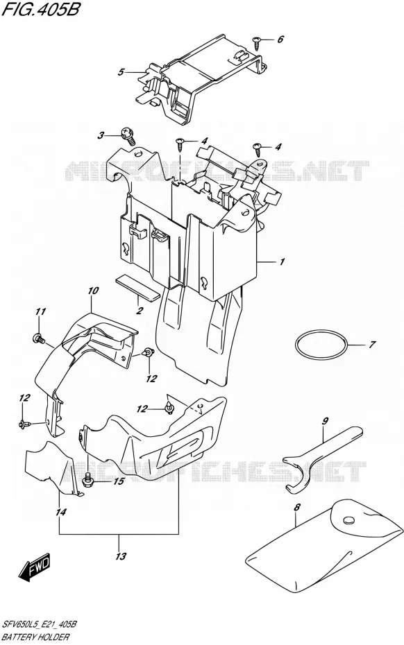 ACCU BOX - TOOLS (SFV650AL5 E21) Suzuki MOTO 650 GLADIUS 2015  SFV650A L5 (E21)