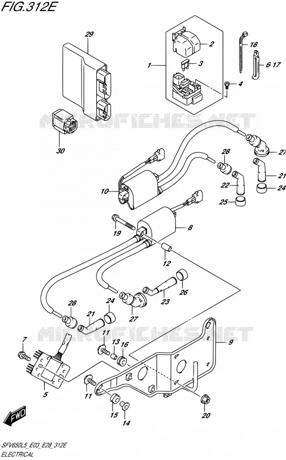 ELEKTRISCH (SFV650AL5 E33) Suzuki MOTO 650 GLADIUS 2015  SFV650 L5 (E03,E28,E33)