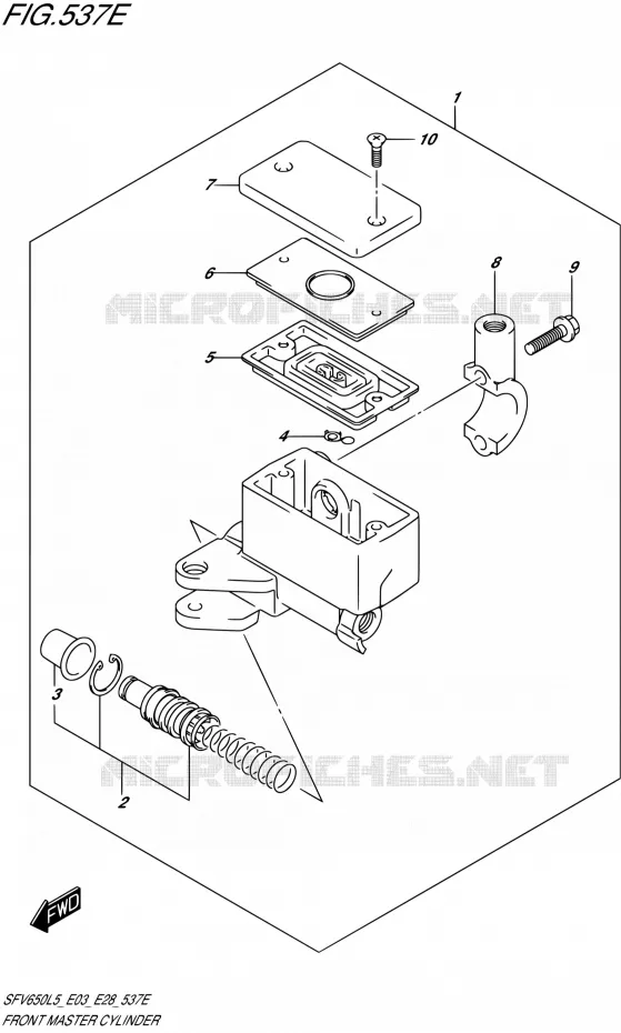 FRONT HOOFDREMCILINDER (SFV650AL5 E33) Suzuki MOTO 650 GLADIUS 2015  SFV650 L5 (E03,E28,E33)