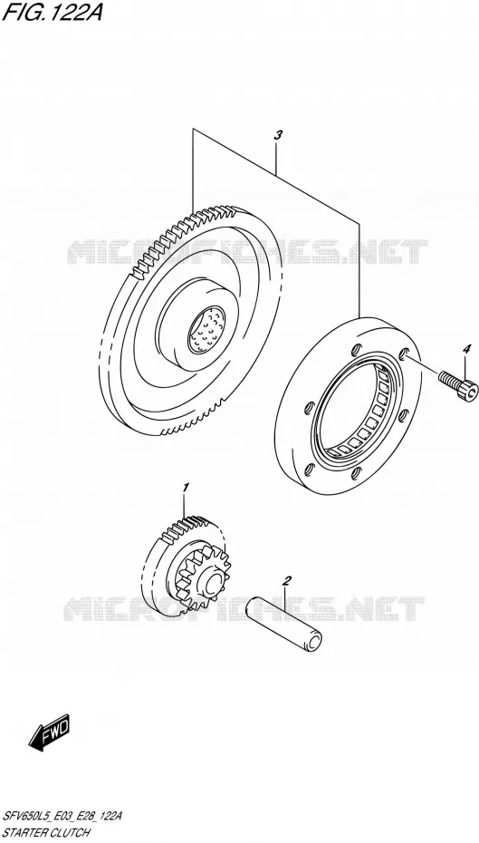 STARTMOTOR CLUTCH Suzuki MOTO 650 GLADIUS 2015  SFV650 L5 (E03,E28,E33)