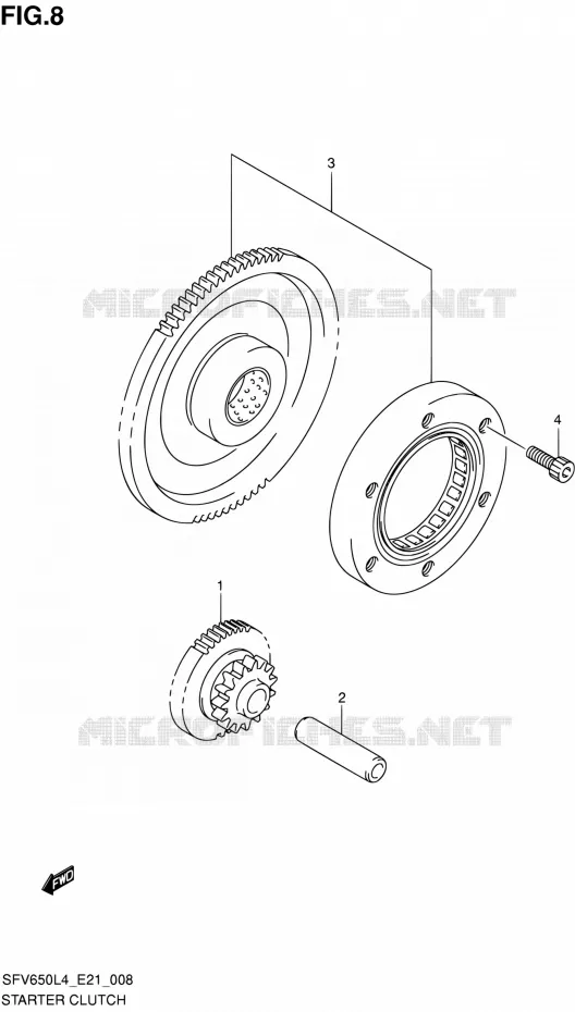 STARTMOTOR CLUTCH Suzuki MOTO 650 GLADIUS 2014  SFV650UA L4 (E21)