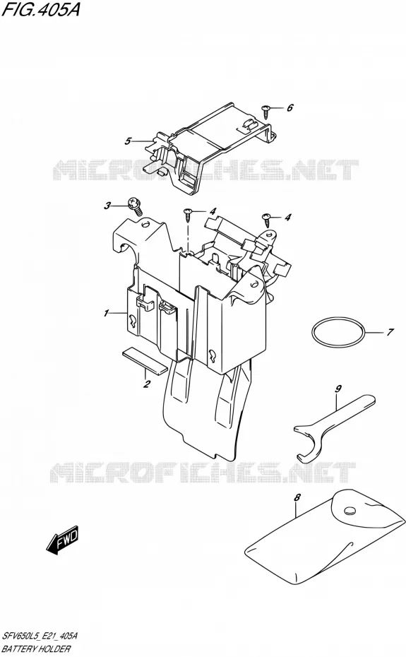 ACCU BOX - TOOLS (SFV650L5 E21) Suzuki MOTO 650 GLADIUS 2015  SFV650UA L5 (E21)