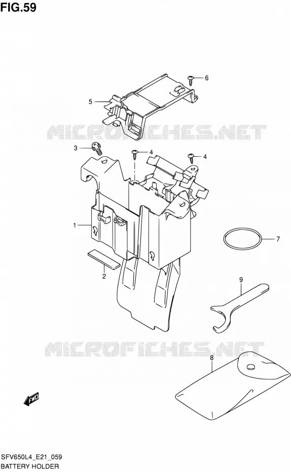 ACCU BOX - TOOLS (SFV650L4 E21) Suzuki MOTO 650 GLADIUS 2014  SFV650U L4 (E21)