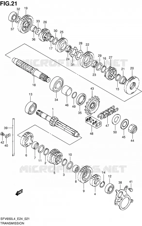 TRANSMISSION Suzuki MOTO 650 GLADIUS 2014  SFV650U L4 (E24)
