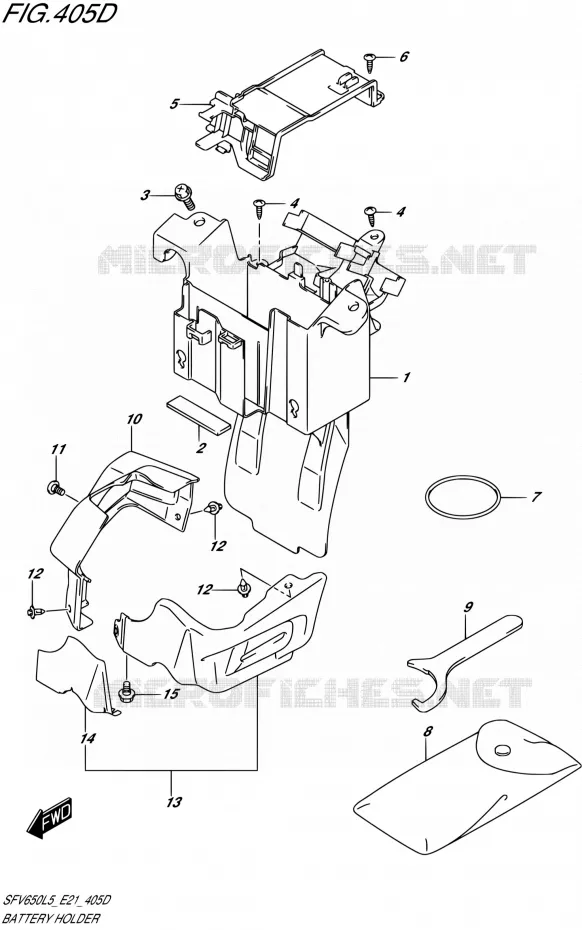 ACCU BOX - TOOLS (SFV650UAL5 E21) Suzuki MOTO 650 GLADIUS 2015  SFV650U L5 (E21)