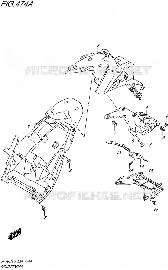 ACHTERSPATBORD Suzuki MOTO 650 GLADIUS 2015  SFV650U L5 (E24)