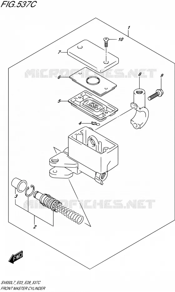 FRONT HOOFDREMCILINDER (SV650AL7 E28) Suzuki MOTO 650 SV 2017  SV650A L7 (E03,E28,E33)