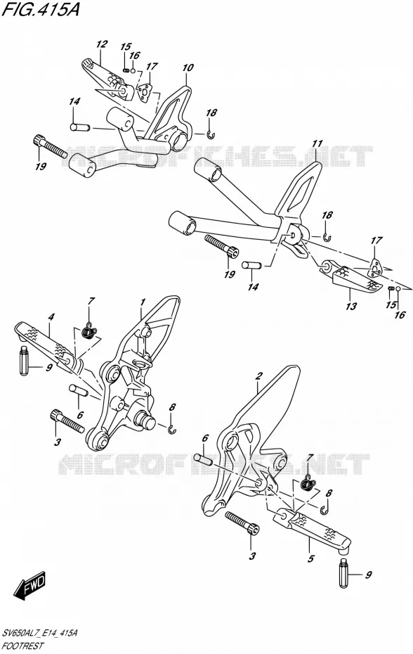 FOOTREST Suzuki MOTO 650 SV 2017  SV650A L7 (E14)