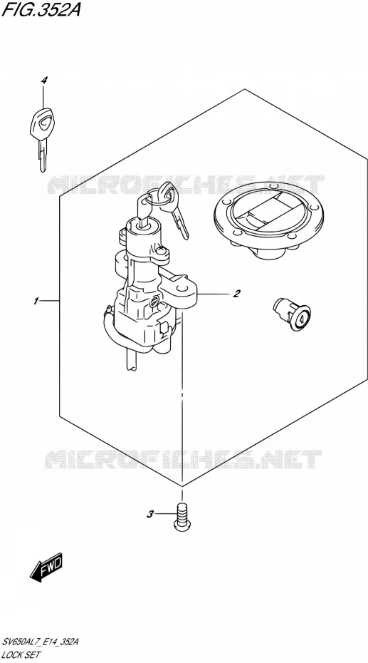 LOCK SET Suzuki MOTO 650 SV 2017  SV650A L7 (E14)