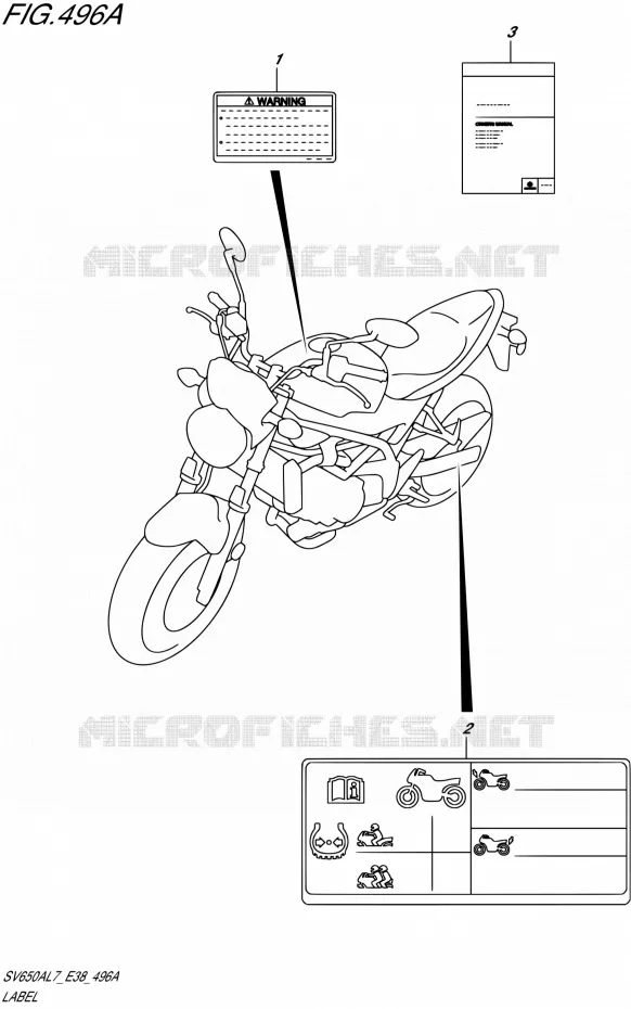ETIKET Suzuki MOTO 650 SV 2017  SV650A L7 (E38)
