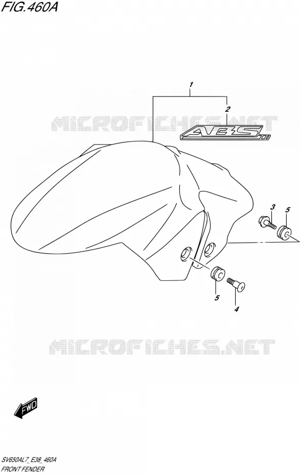 FRONT FENDER Suzuki MOTO 650 SV 2017  SV650A L7 (E38)