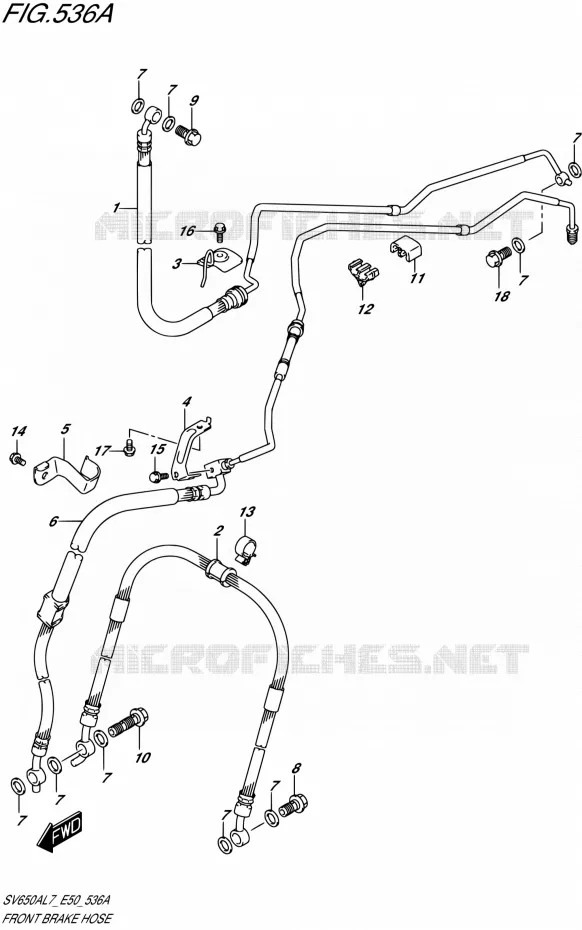 FRONT REMSLANG Suzuki MOTO 650 SV 2017  SV650A L7 (E50)
