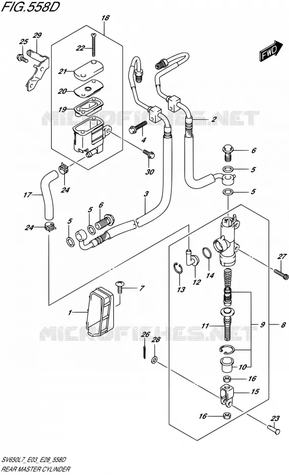 ACHTER HOOFDREMCILINDER (SV650AL7 E33) Suzuki MOTO 650 SV 2017  SV650 L7 (E03,E28,E33)