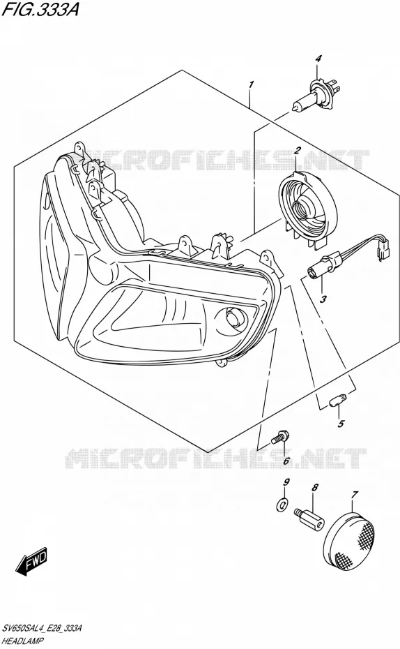 KOPLAMP Suzuki MOTO 650 SV 2014  SV650SA L4 (E03,E28,E33)