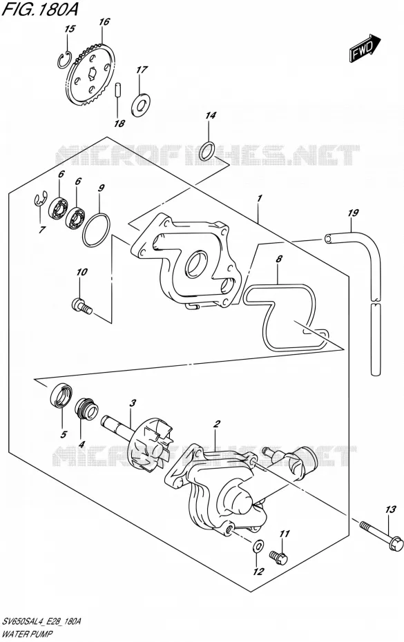WATERPOMP Suzuki MOTO 650 SV 2014  SV650SA L4 (E03,E28,E33)