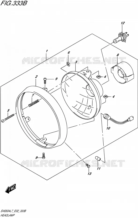 KOPLAMP (SV650AL7 E19) Suzuki MOTO 650 SV 2017  SV650UA L7 (E19)