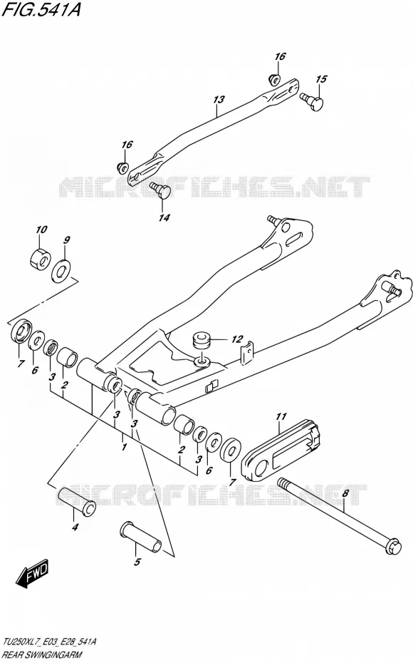 SWINGARM Suzuki MOTO 250 TU 2017  TU250X L7 (E03,E28)