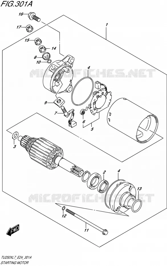 STARTMOTOR Suzuki MOTO 250 TU 2017  TU250X L7 (E24)