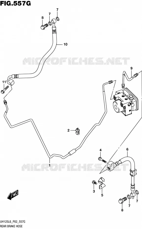 ACHTER REMSLANG (UH125AL6 P53) Suzuki SCOOTER 125 BURGMAN 2016  UH125A L6 (P19)