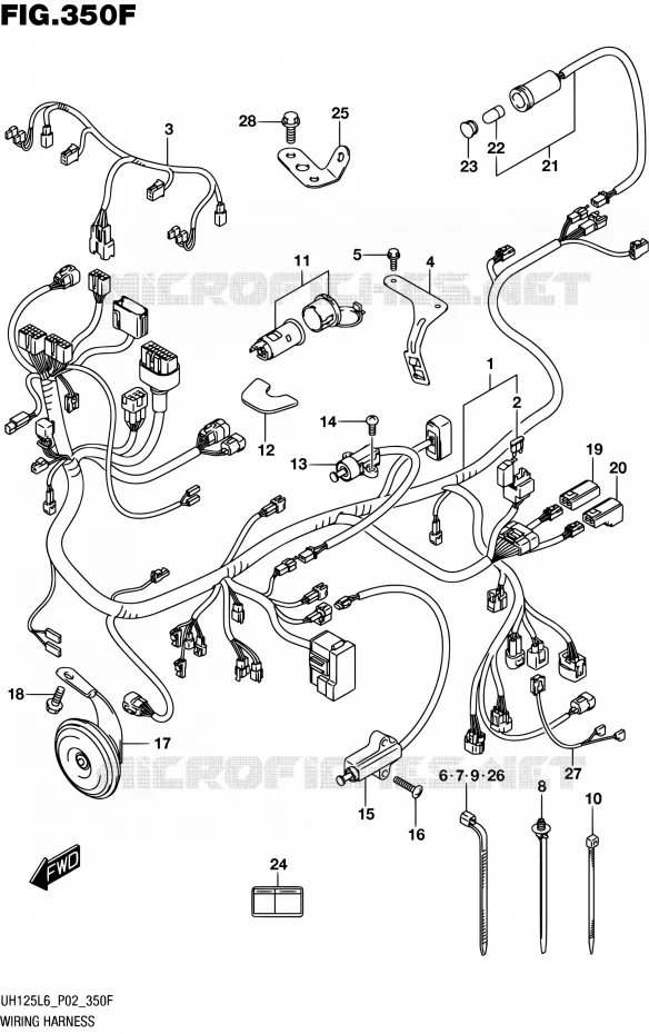 BEDRADING (UH125AL6 P19) Suzuki SCOOTER 125 BURGMAN 2016  UH125A L6 (P19)