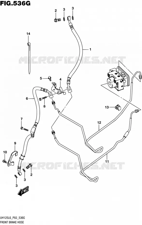 FRONT REMSLANG (UH125AL6 P53) Suzuki SCOOTER 125 BURGMAN 2016  UH125A L6 (P19)